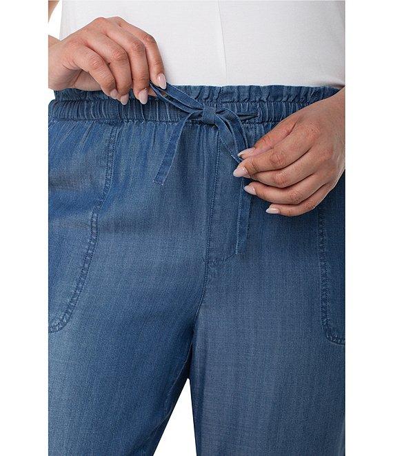 Liverpool Los Angeles Plus Size Pull-On Tie Waist Wide Leg Pants Product Image