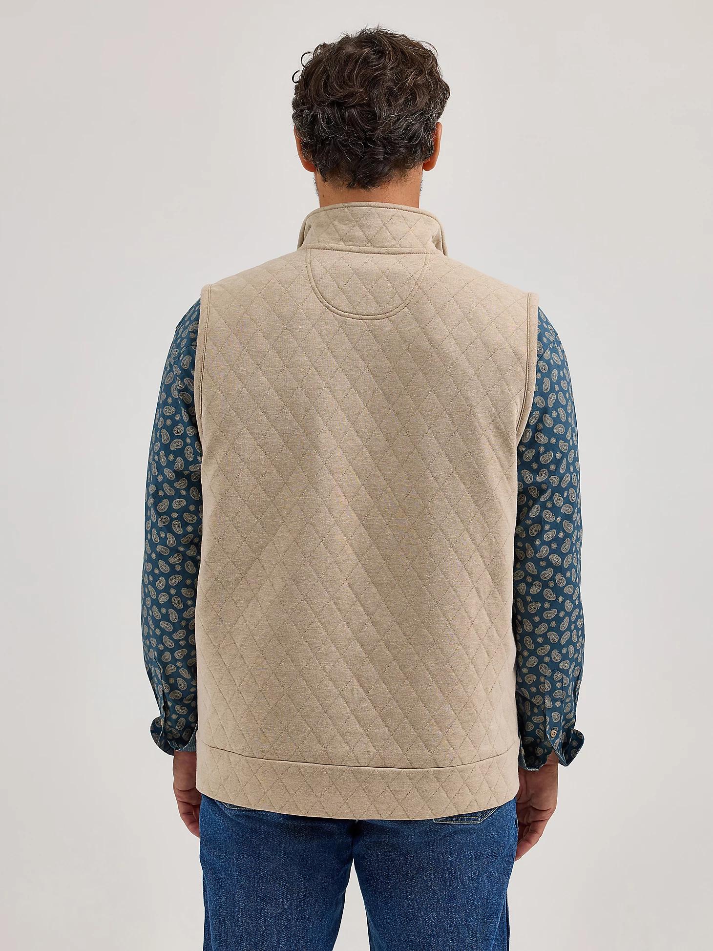 Men's George Strait Zip Front Solid Knit Vest in Tan Product Image