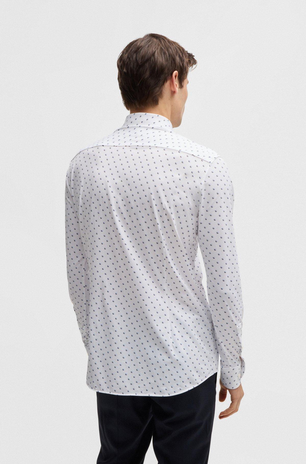 Slim-fit shirt in printed performance-stretch fabric Product Image