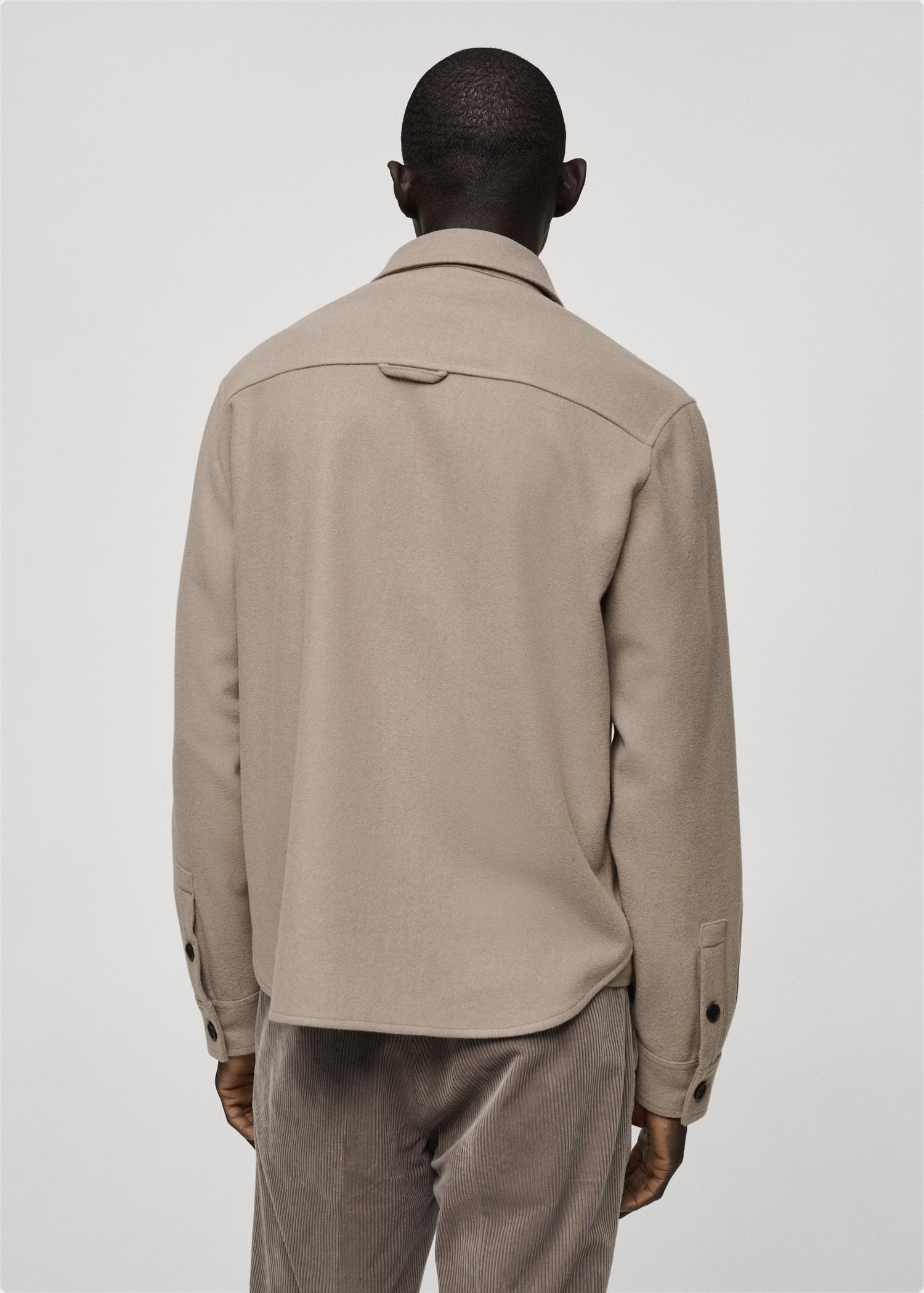 Wool-blend flannel overshirt - Men | MANGO USA Product Image