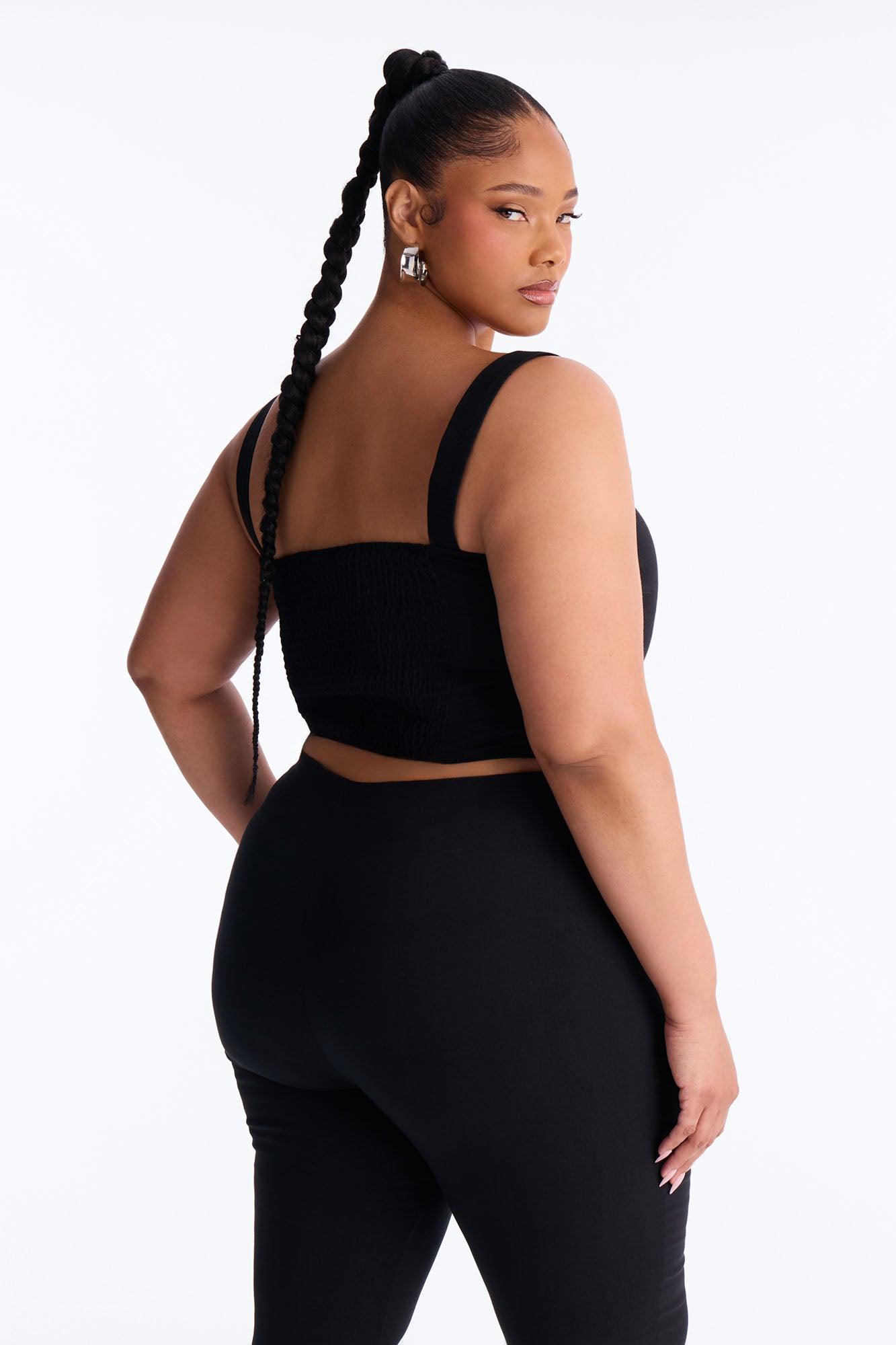 Tan Lines Smocked Linen Top - Black Female Product Image
