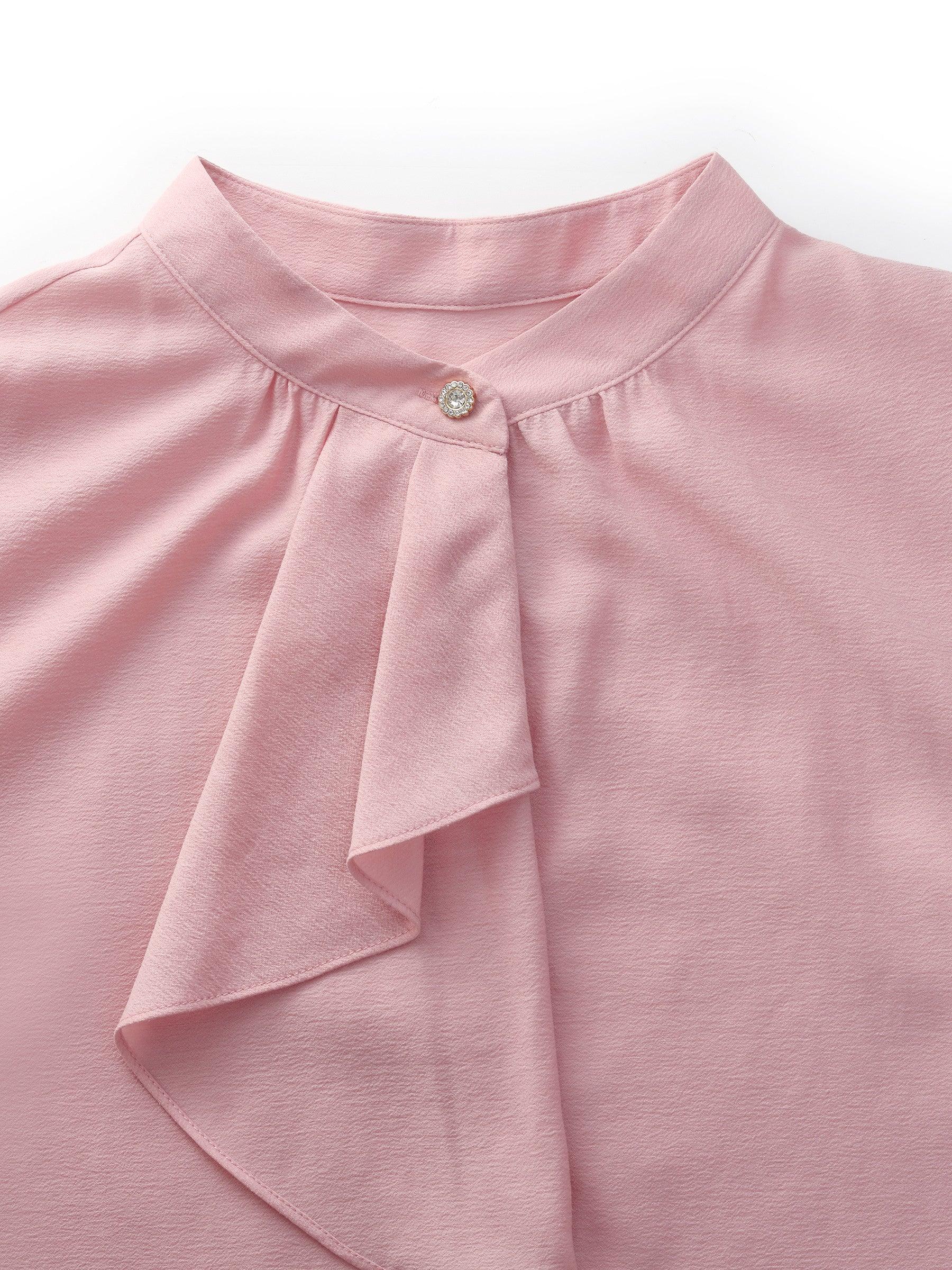 Acetate Blend Ruffle Blouse And Mermaid Skirt Two-Piece Set Product Image