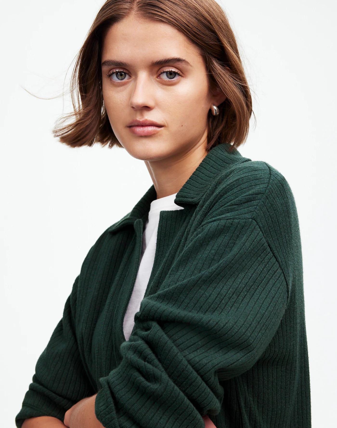 Relaxed Long-Sleeve Polo Tee Product Image