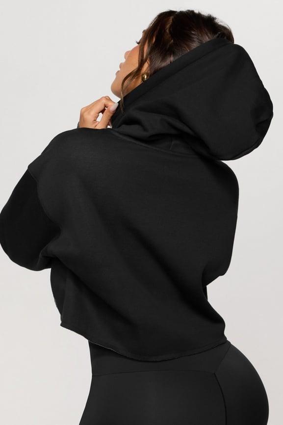 Cozy Fleece Everyday Cropped Hoodie Product Image