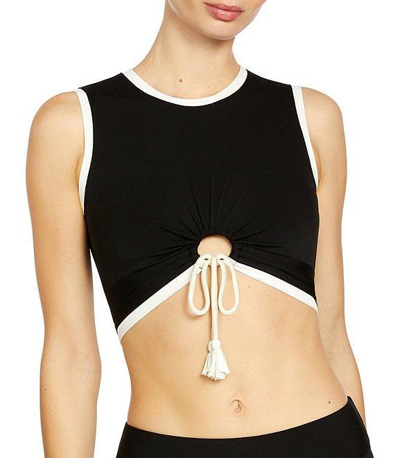 ROBIN PICCONE Tierna Solid Skirted Swim Bottom Product Image