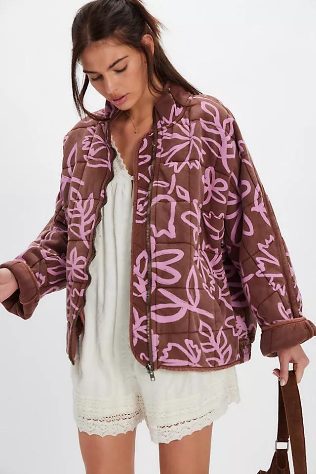 Printed Dolman Quilted Knit Jacket Product Image