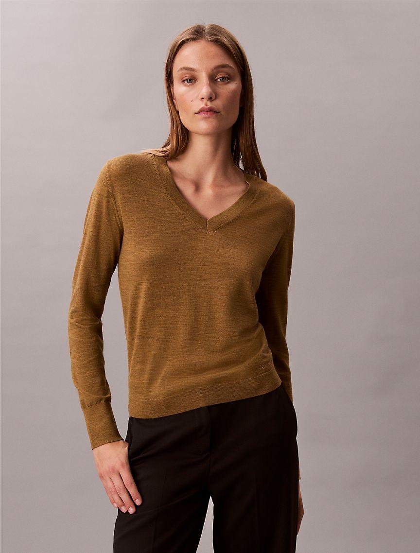 Merino Wool V-Neck Sweater Product Image