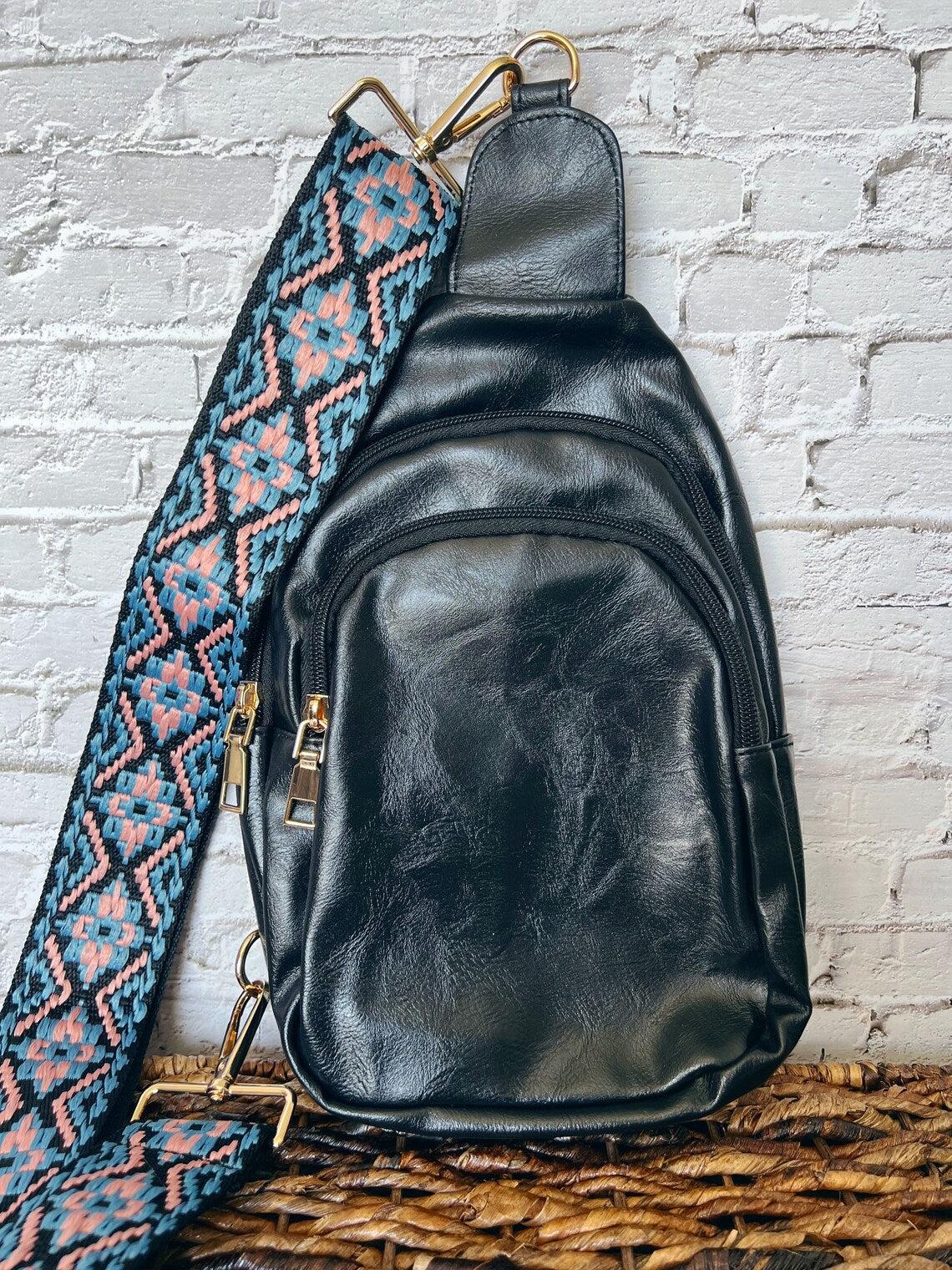 Vegan Leather Crossbody Sling Bag with Credit Card Slots Product Image