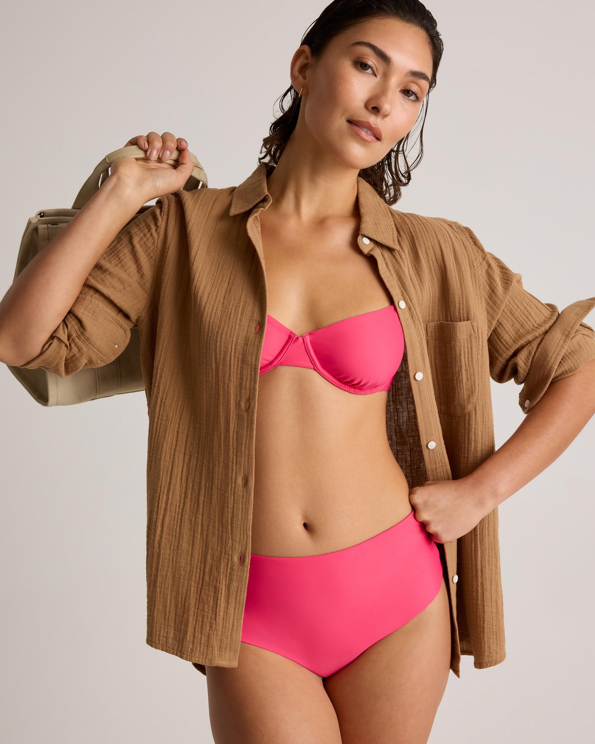 Quince | Women's Italian Demi Bikini Top 78% Recycled Polyamide, 22% Spandex Product Image