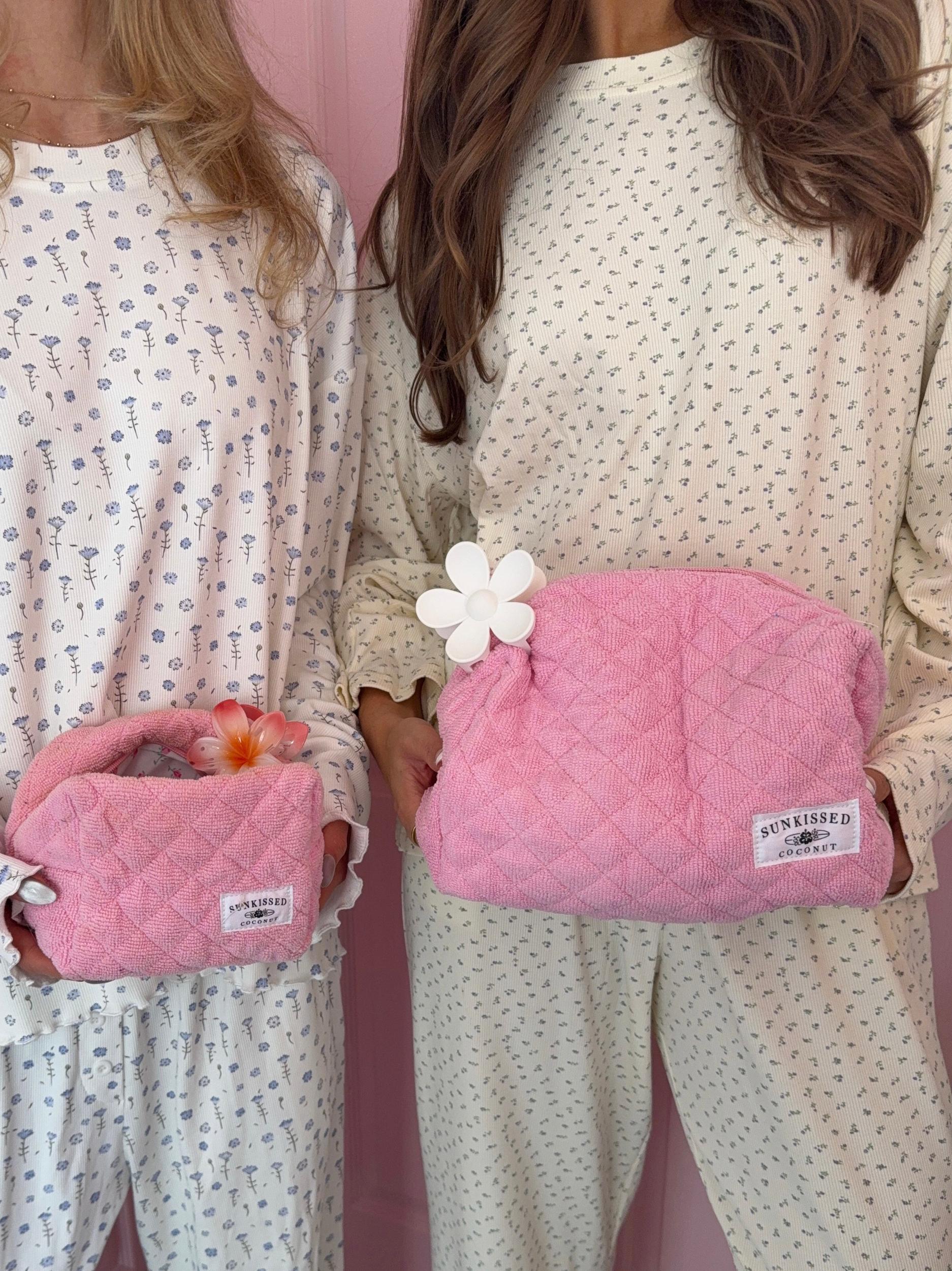 Light Pink Ditsy Floral Long Sleeve Pajama Top Product Image