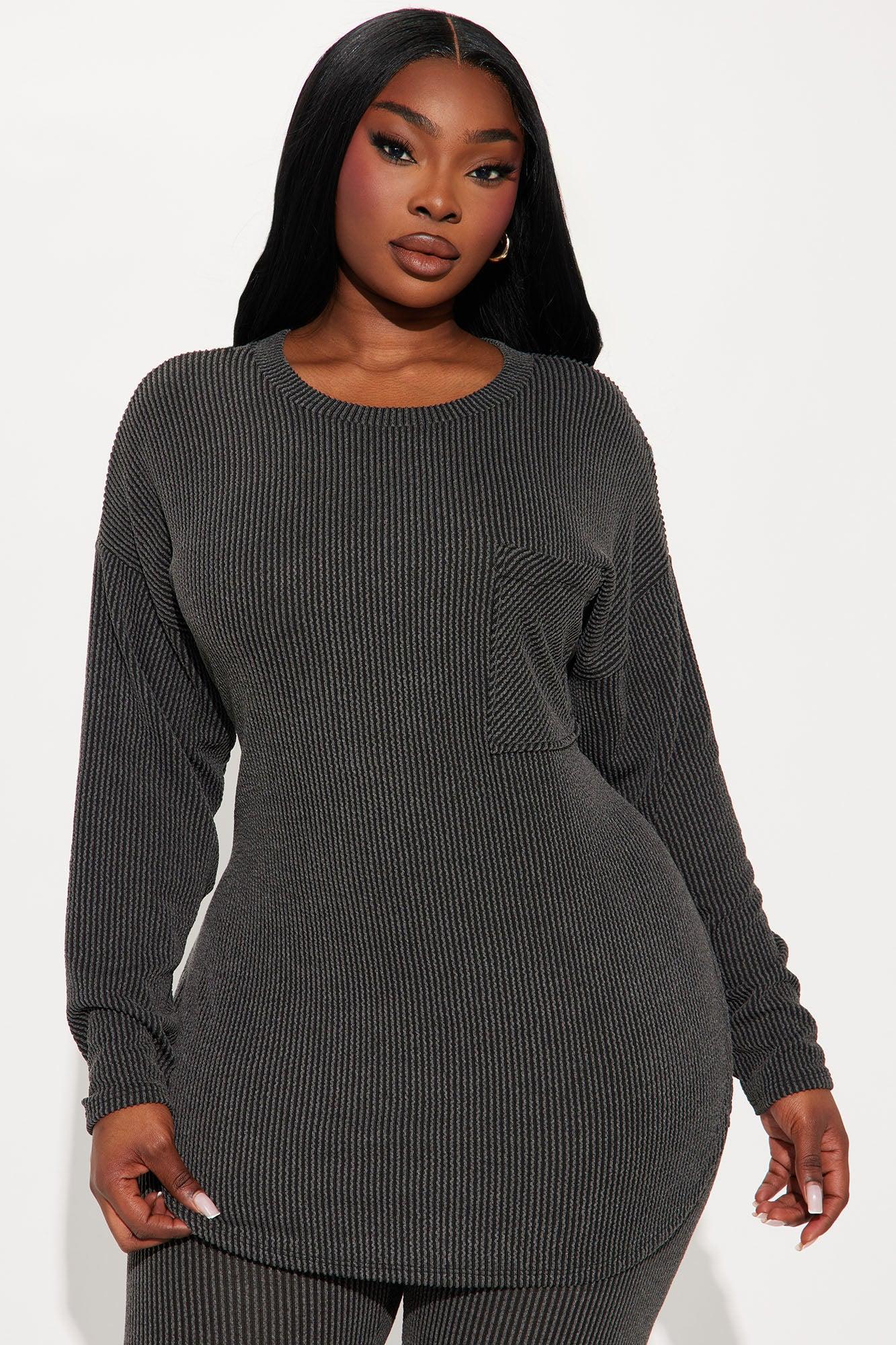 weekend Cozy Legging Set - Charcoal Product Image