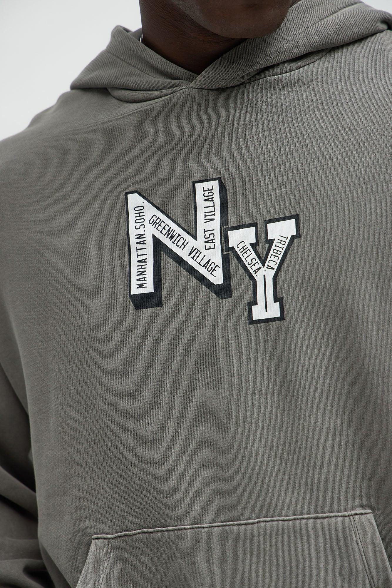 New York Round The Way Hoodie - Grey Product Image