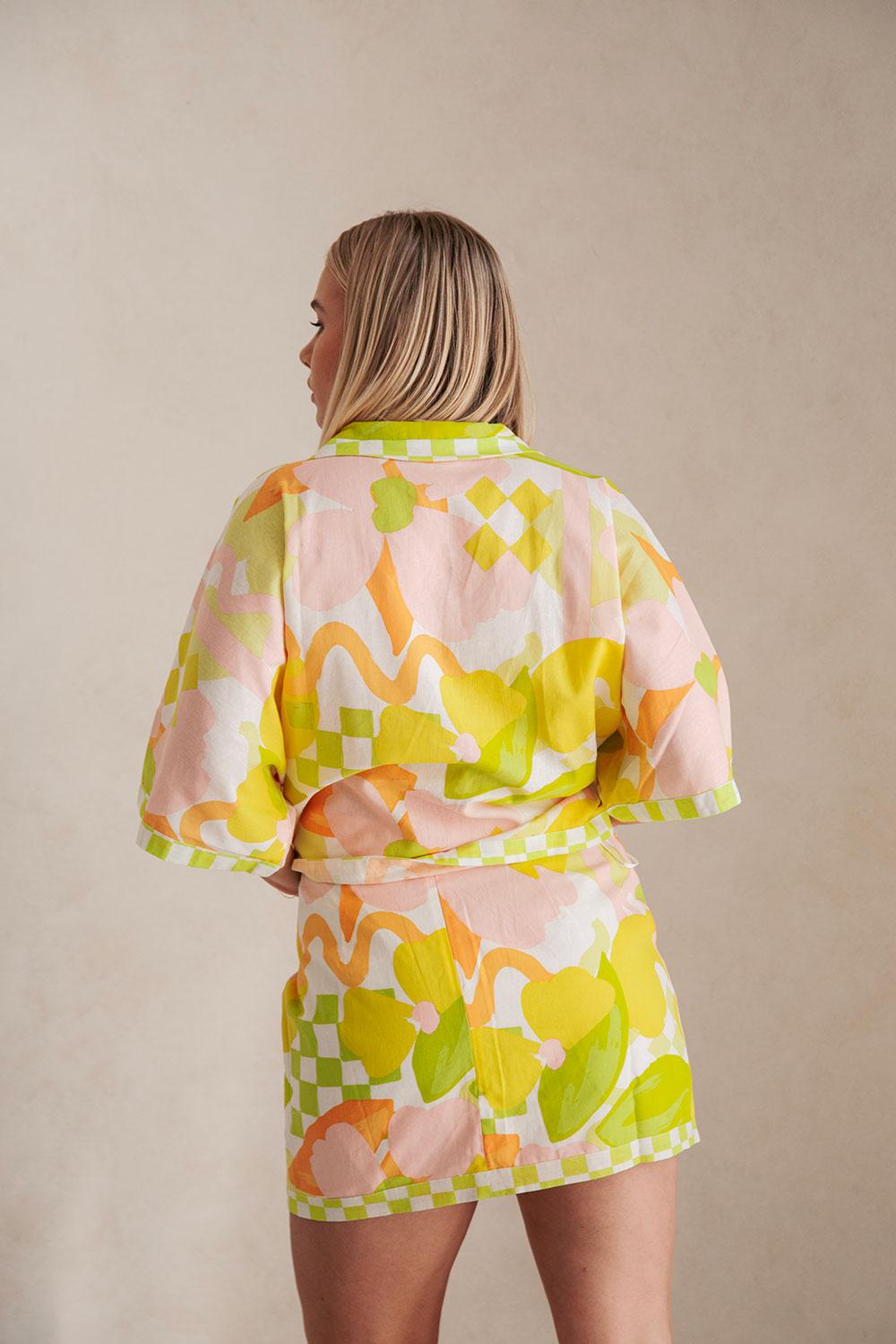 Elli Top -  Checker Floral Product Image