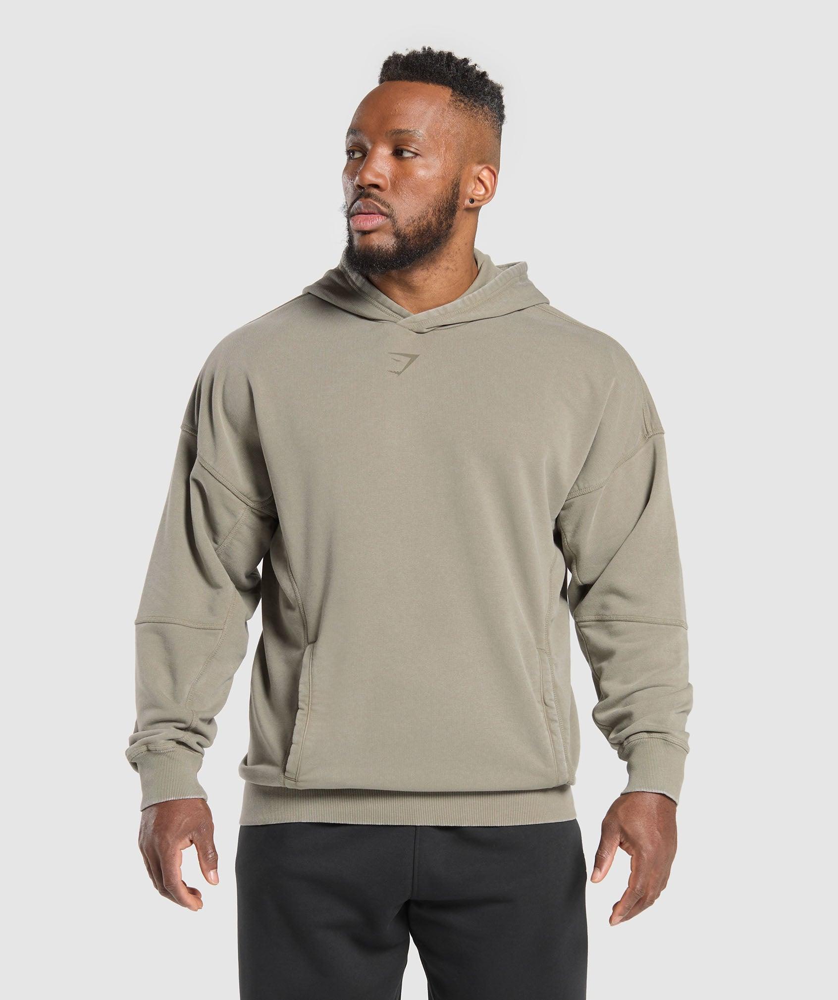 Gymshark Heritage Washed Hoodie - Utility Green Male Product Image