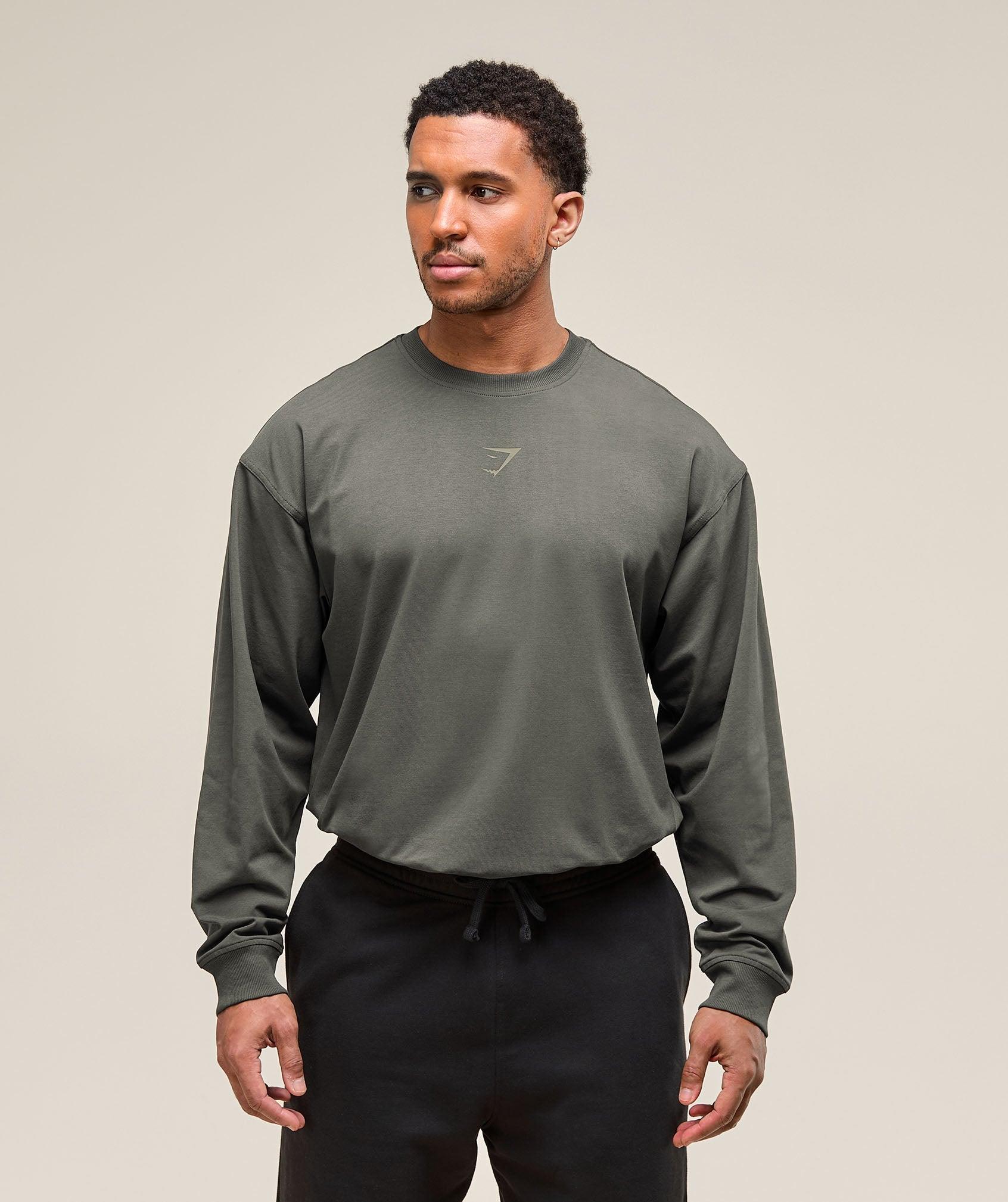 Gymshark Power Long Sleeve T-Shirt - Strength Green Male Product Image