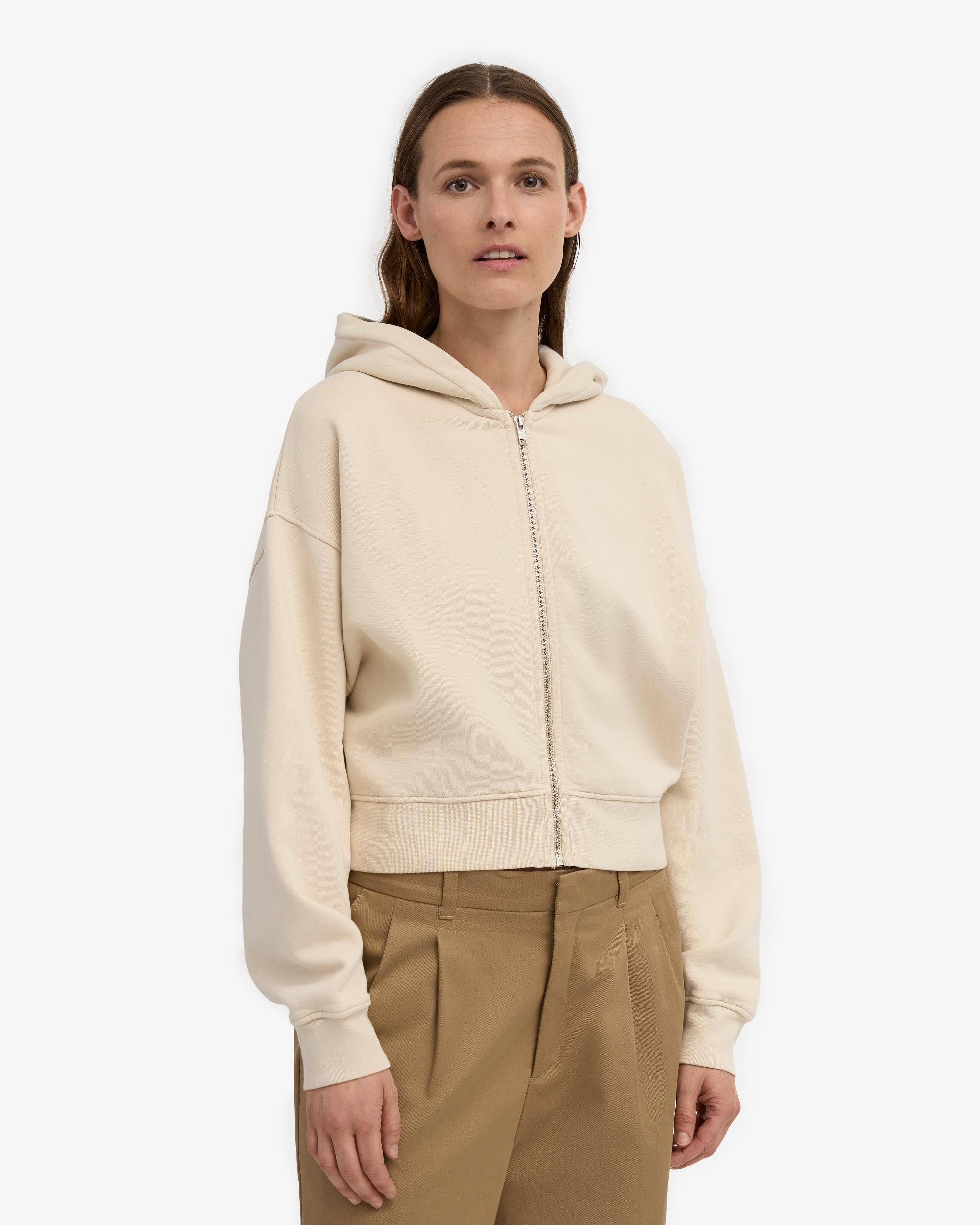 Organic Crop Zip Hood - Soft Lavender Product Image