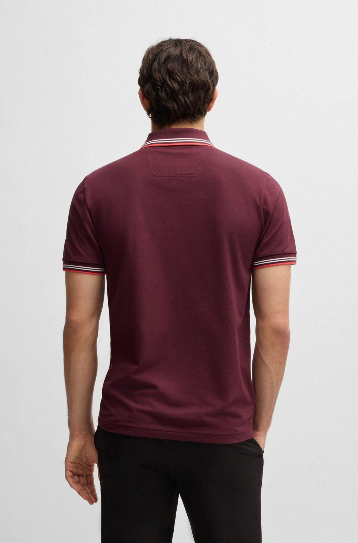 Stretch-cotton slim-fit polo shirt with branding Product Image