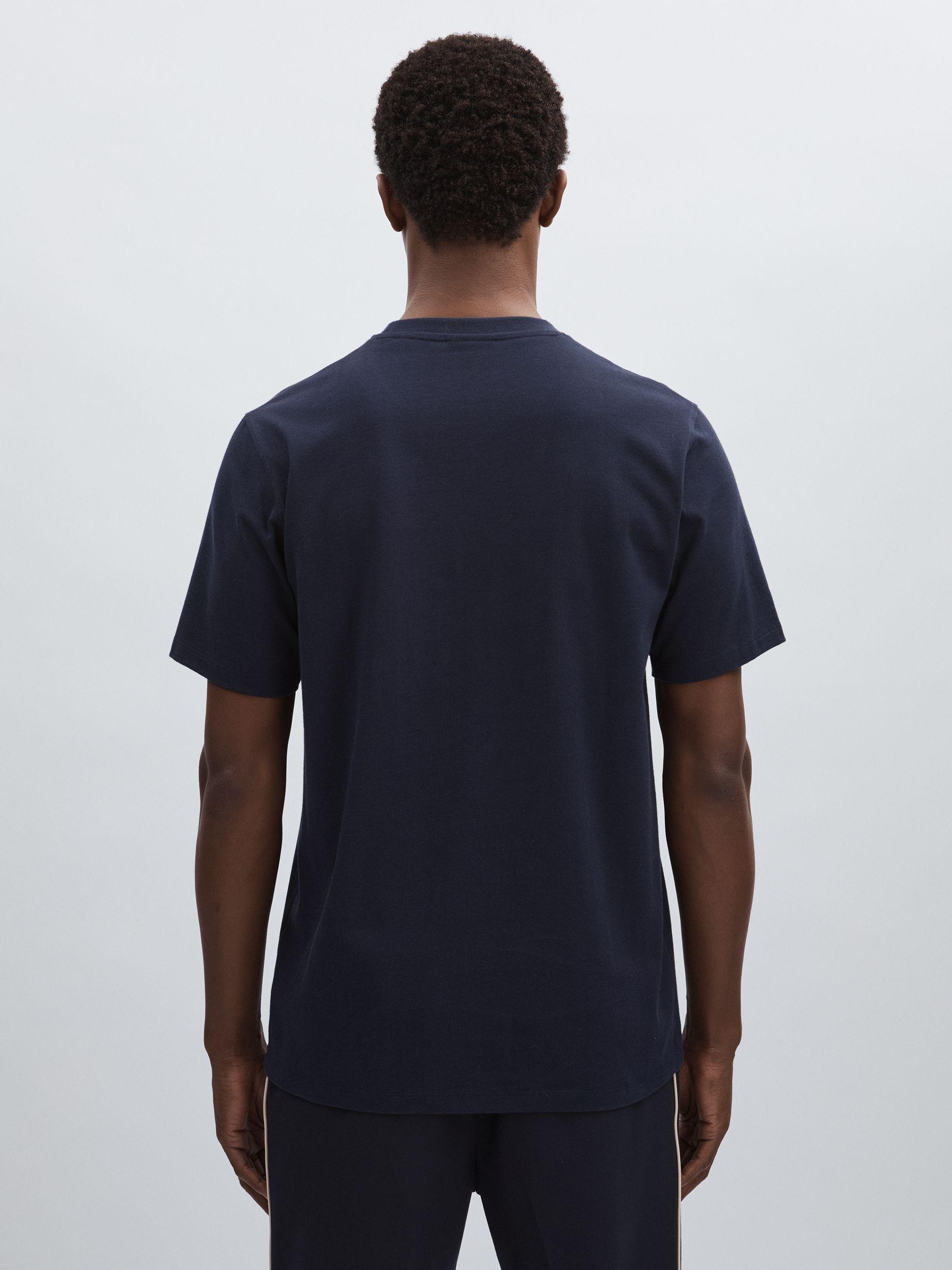Organic-Cotton Embroidered Logo T-Shirt in Navy Product Image