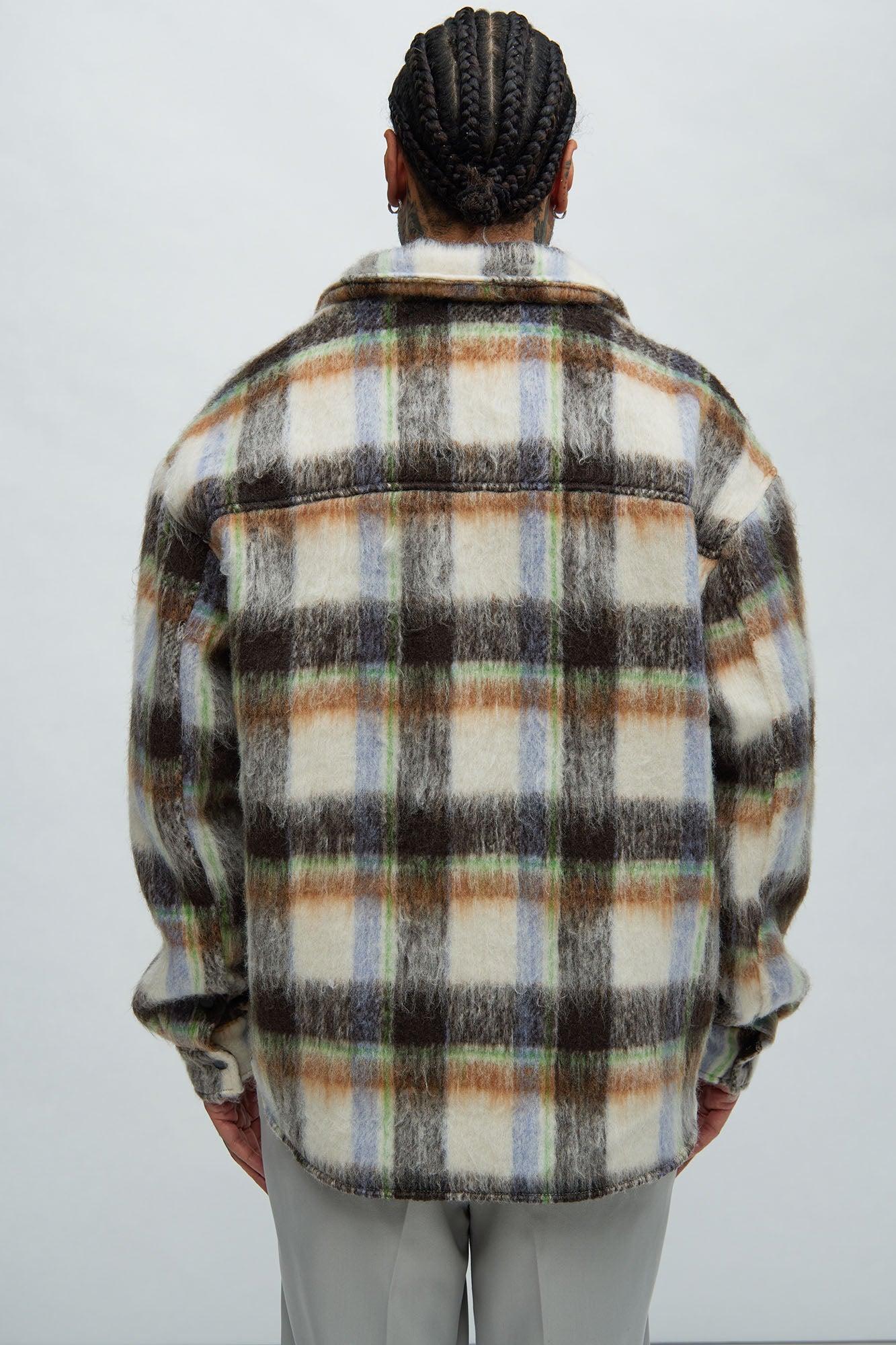 Aurora Mohair Oversized Shirt - Brown/combo Product Image