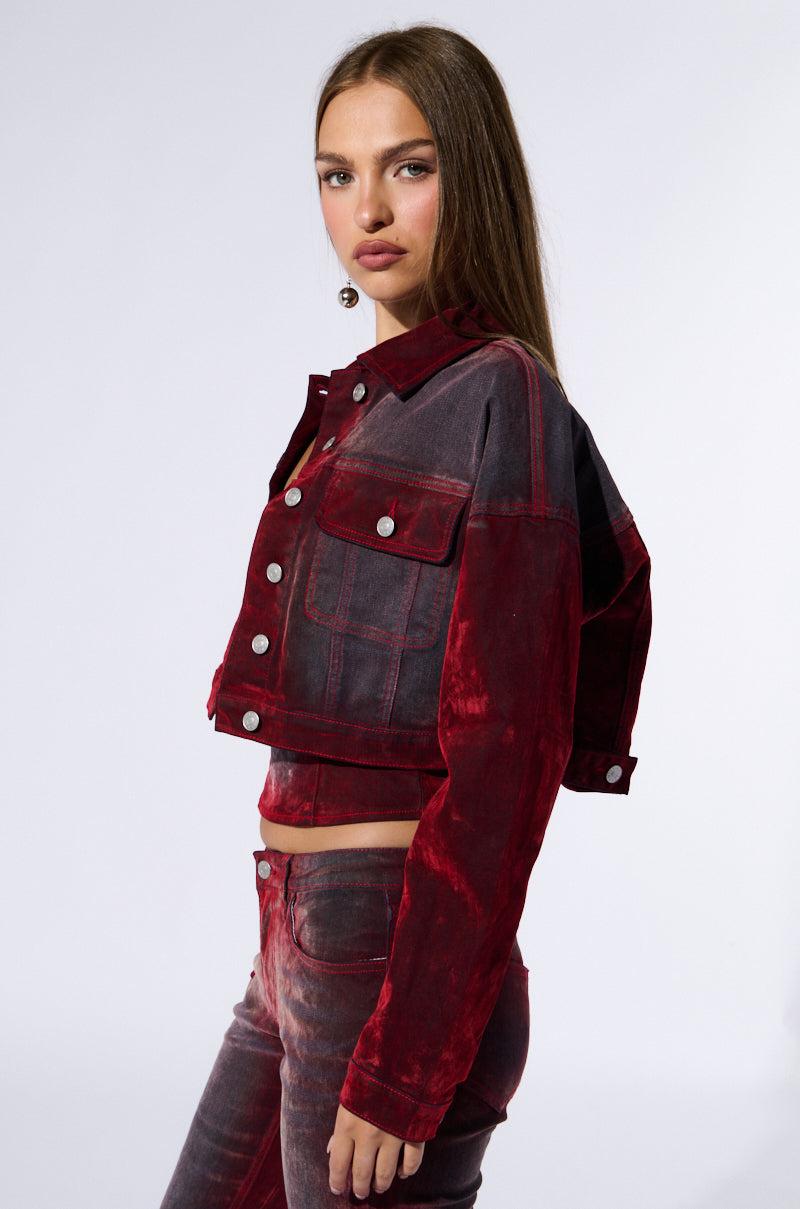 SUNNY VELVET EFFECT DENIM JACKET Product Image