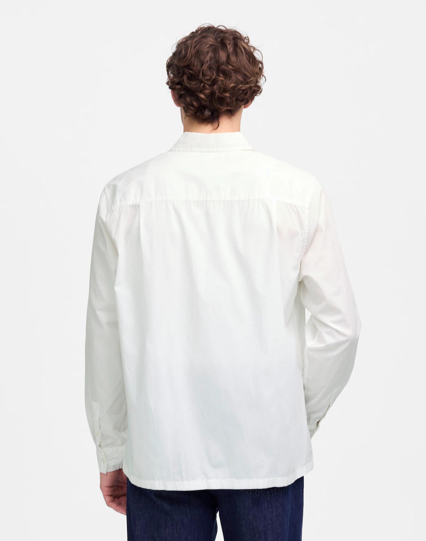 Straight-Hem Cotton Button-Up Shirt Product Image