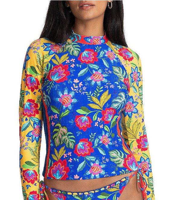 JOHNNY WAS Rumba Mix Tie Side Crochet Detail Hipster Swim Bottom Product Image