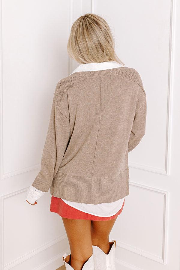 Early Start Sweater Top In Taupe Product Image