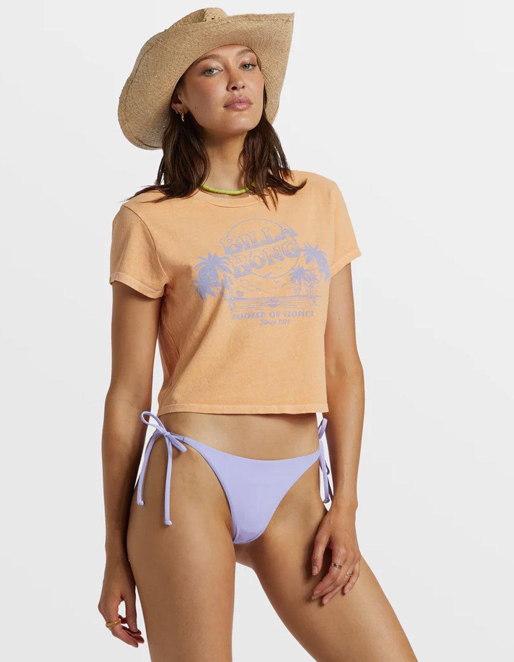 BILLABONG Hooked On Tropics Womens Crop Tee - PEACH Product Image