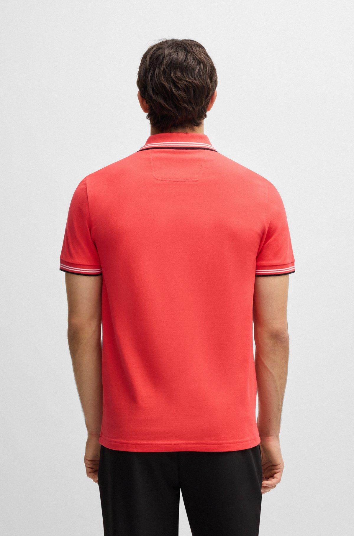 Stretch-cotton slim-fit polo shirt with branding Product Image