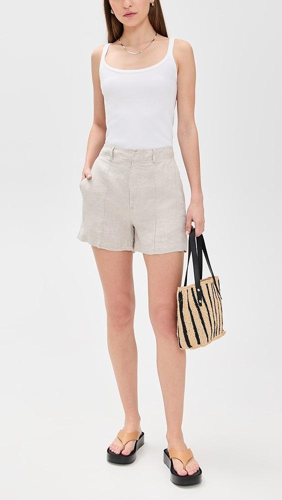 Madewell Pintucked Shorts in 100% Linen | Shopbop Product Image