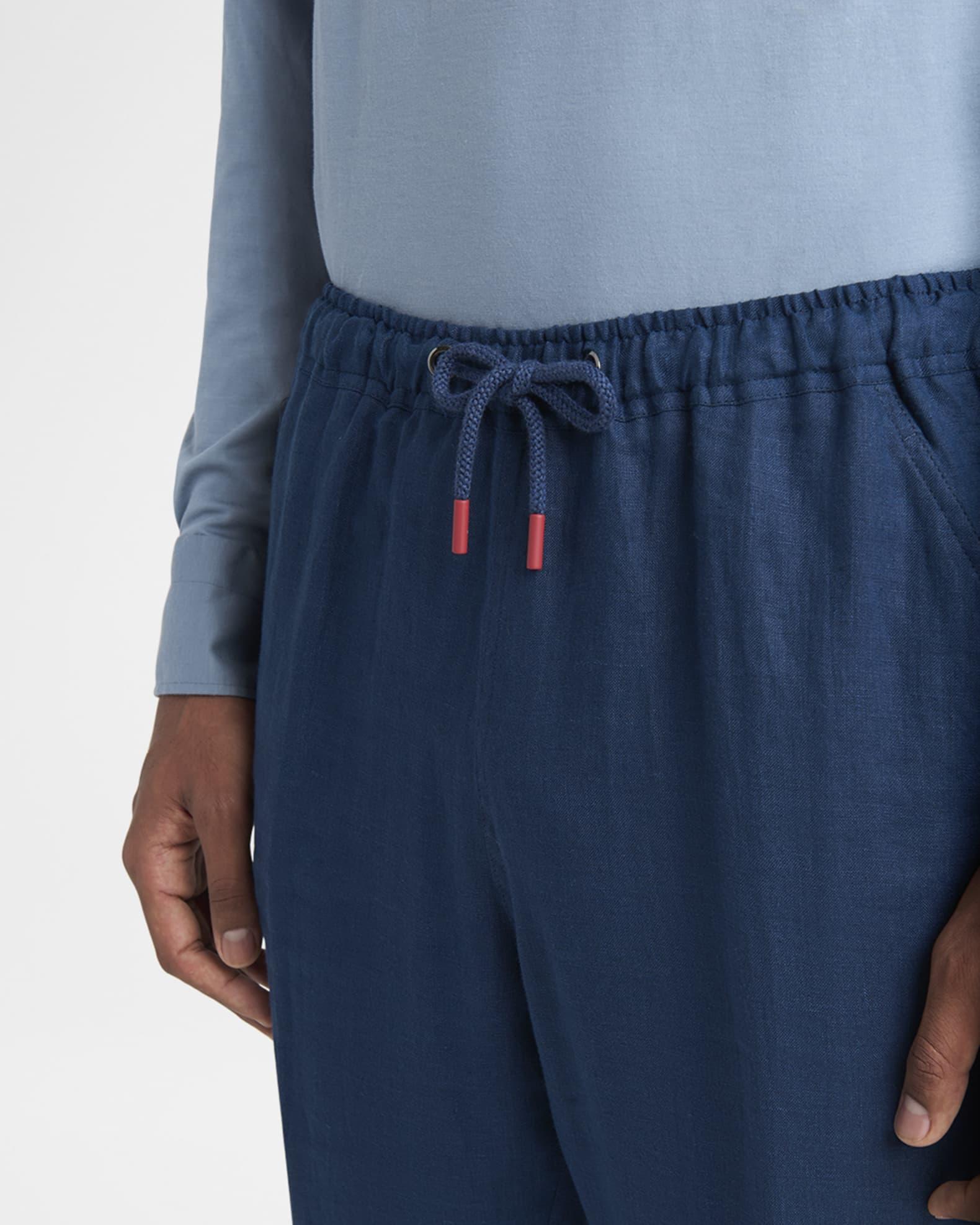 Men's Linen Drawstring Flat-Front Pants Product Image
