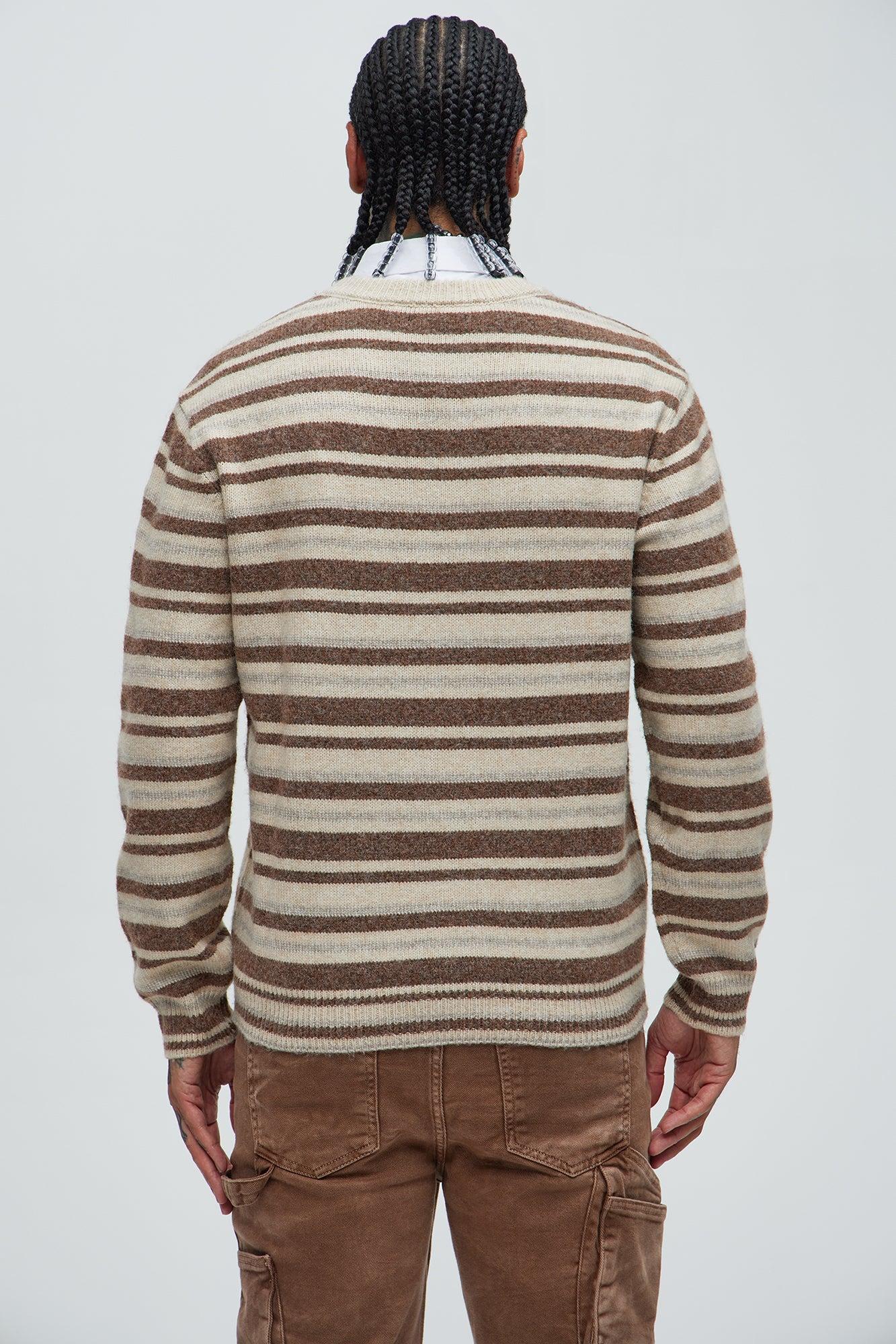 Lookin For Attention Striped Sweater - Brown/combo Male Product Image