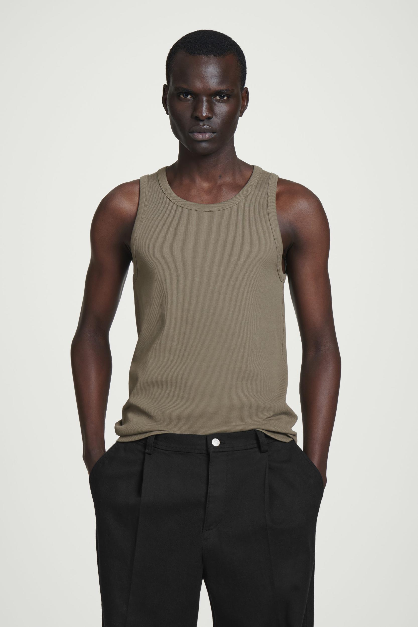 SLIM RIBBED COTTON TANK TOP Product Image