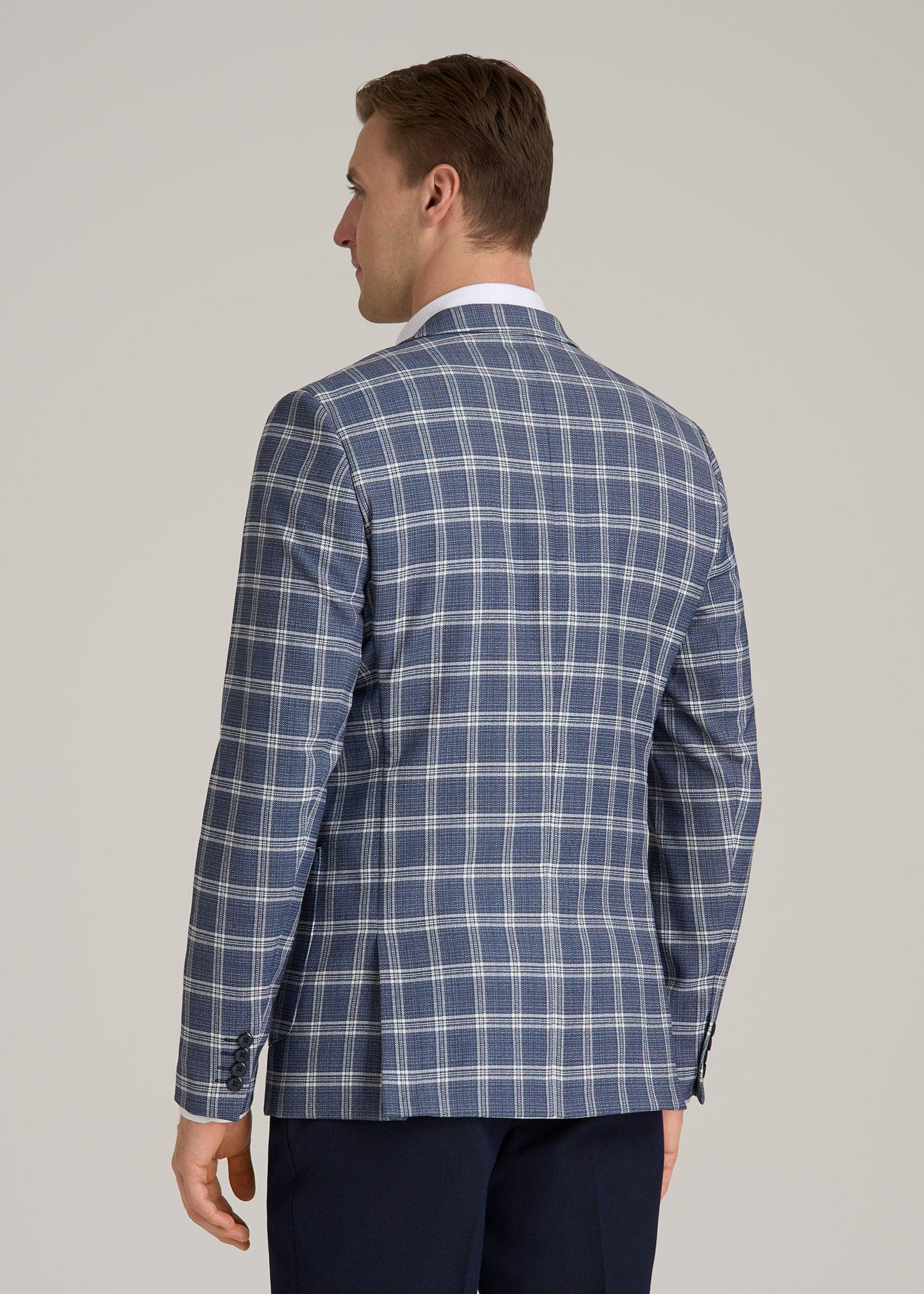 Core Blazer for Tall Men in Navy Check Male Product Image