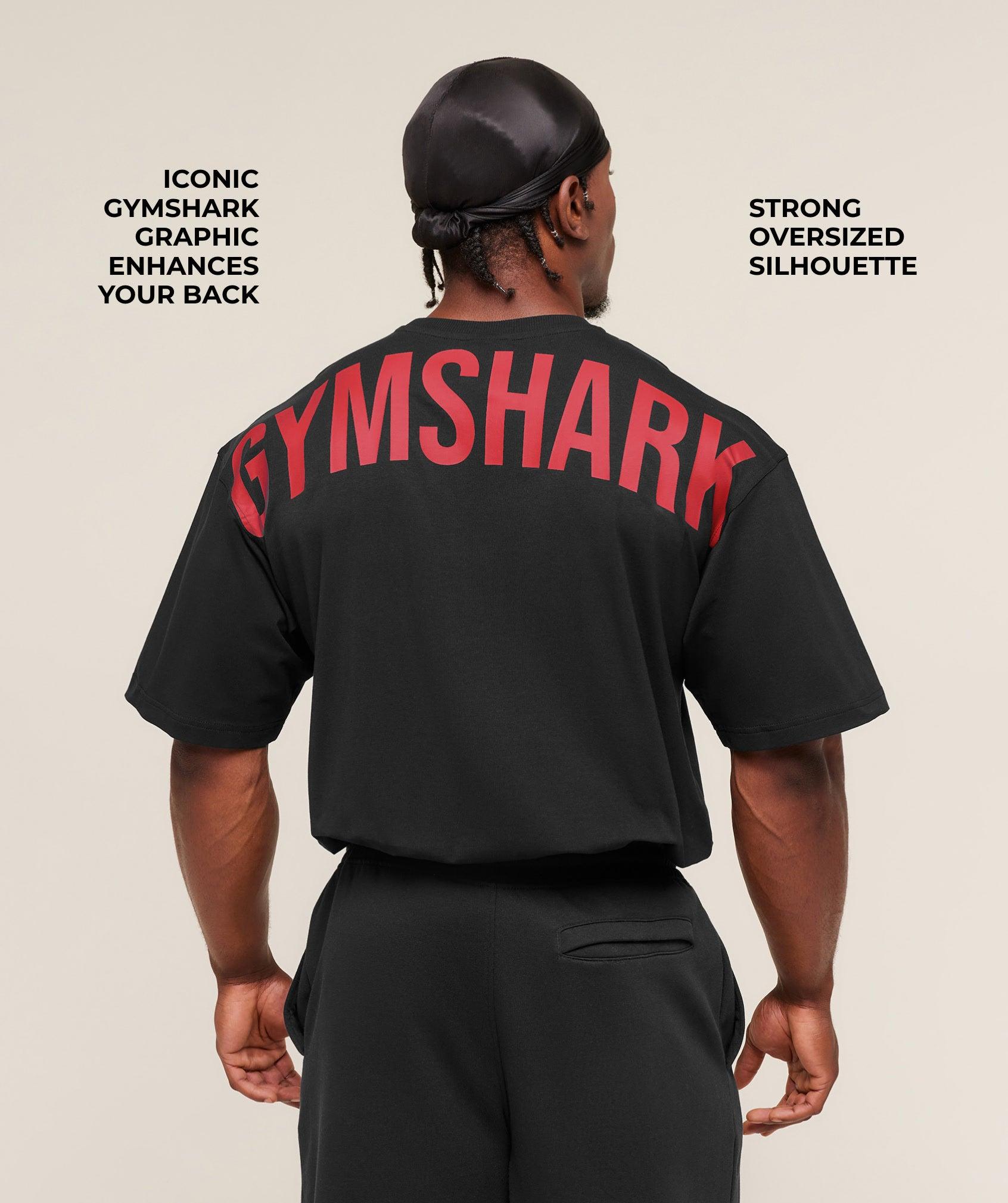 Gymshark Power T-Shirt - Black/Conditioning Red Male Product Image