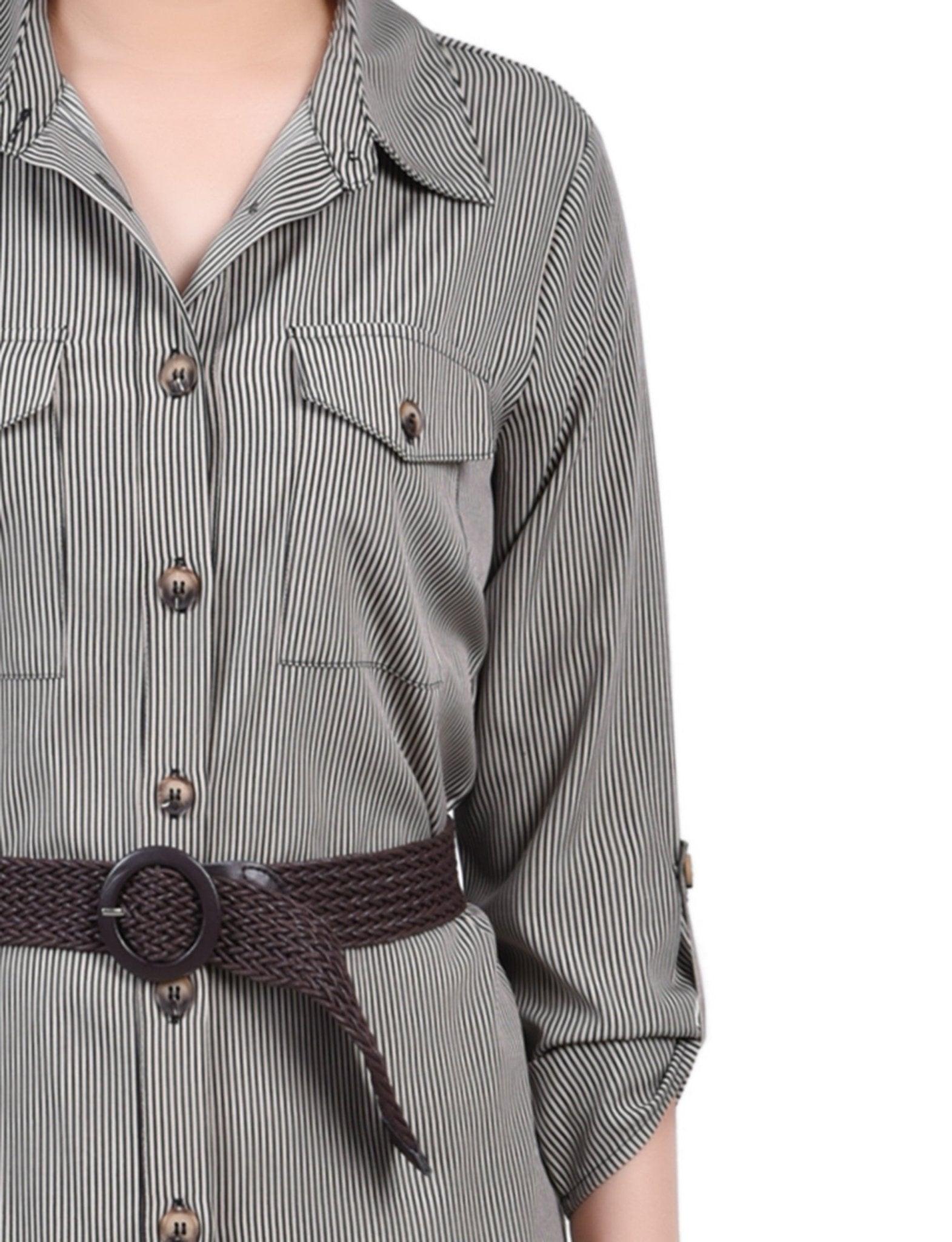 Dynamic Torterella 3/4 Roll Tab Sleeve Shirtdress - Petite Product Image