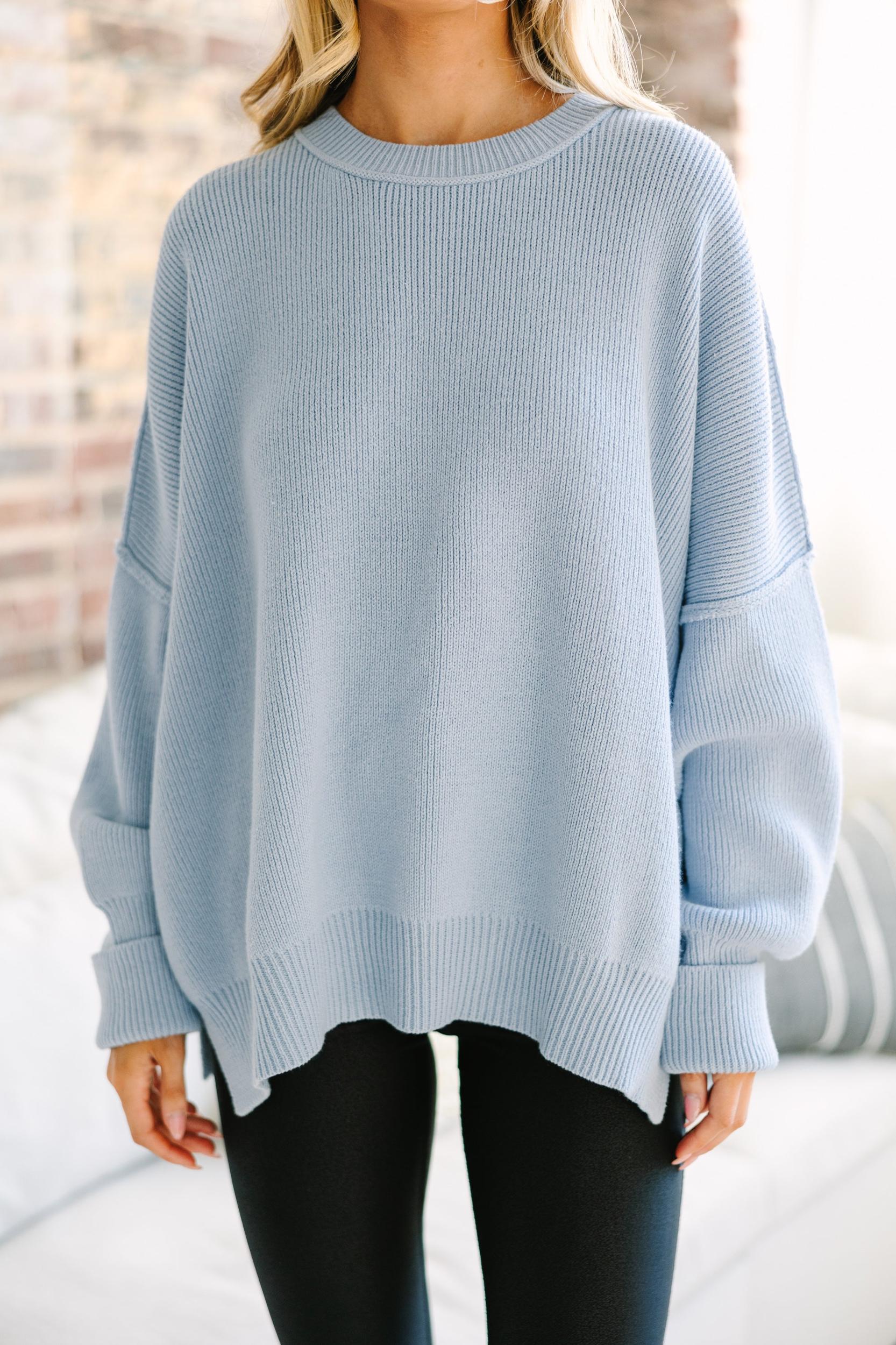 Give You Joy Light Blue Dolman Sweater Female Product Image