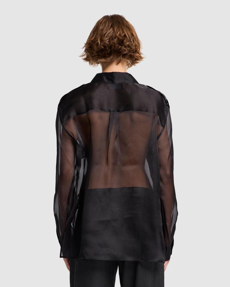 Sheer Organza Button Up Shirt Product Image