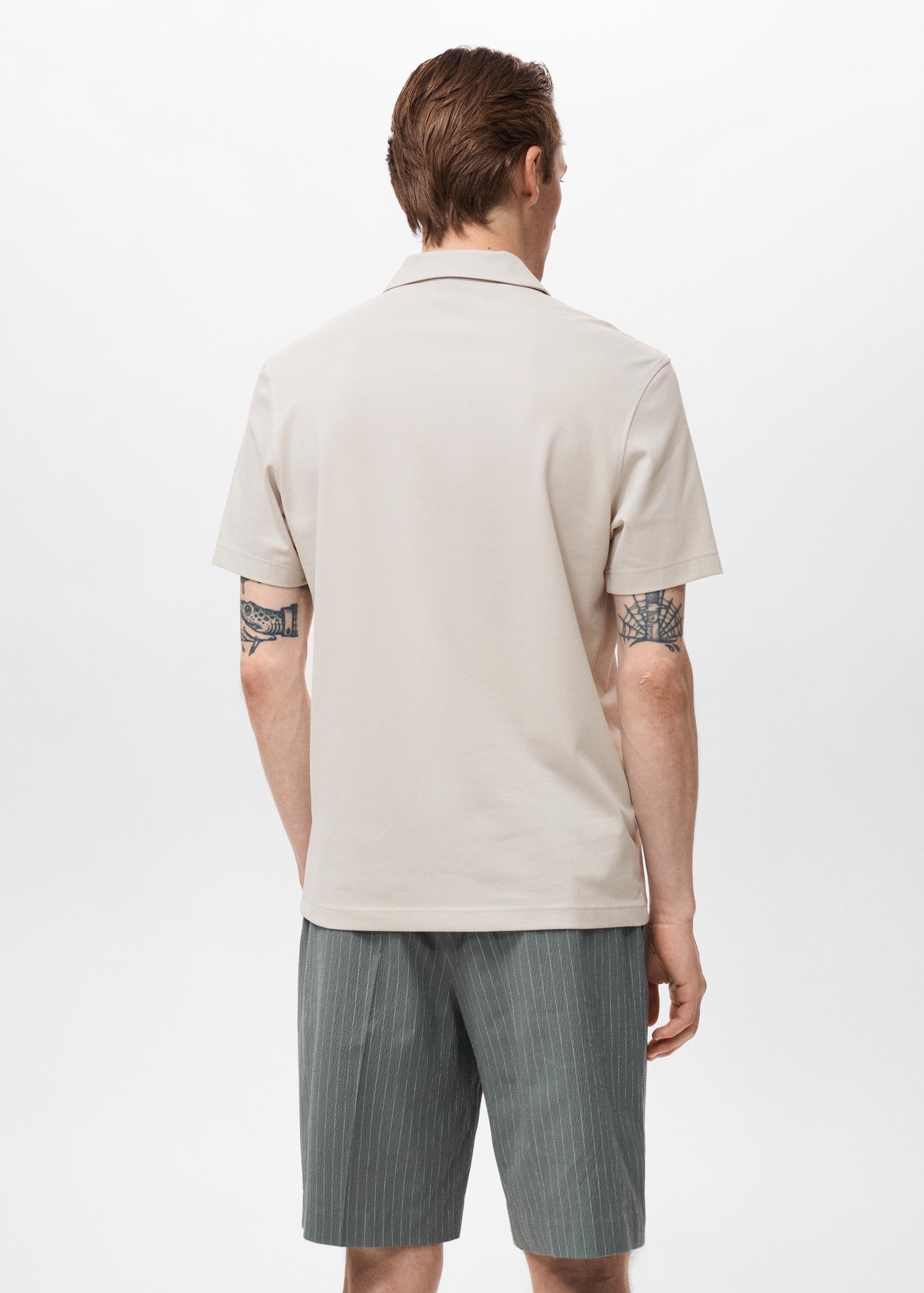 Cotton piqué polo shirt - Men | MANGO USA Product Image