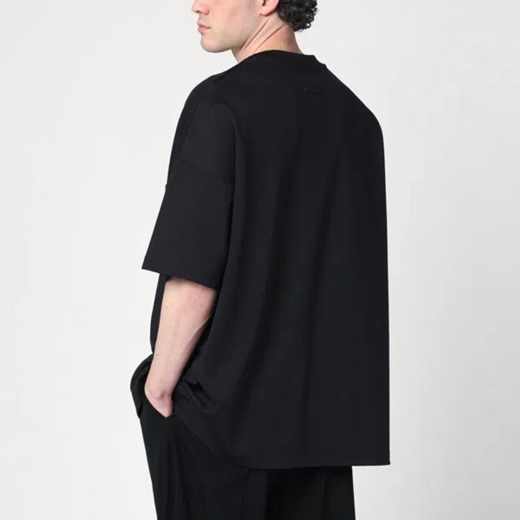 FEAR OF GOD Mens Black Logo-print Relaxed-fit Stretch-woven T-shirt Product Image