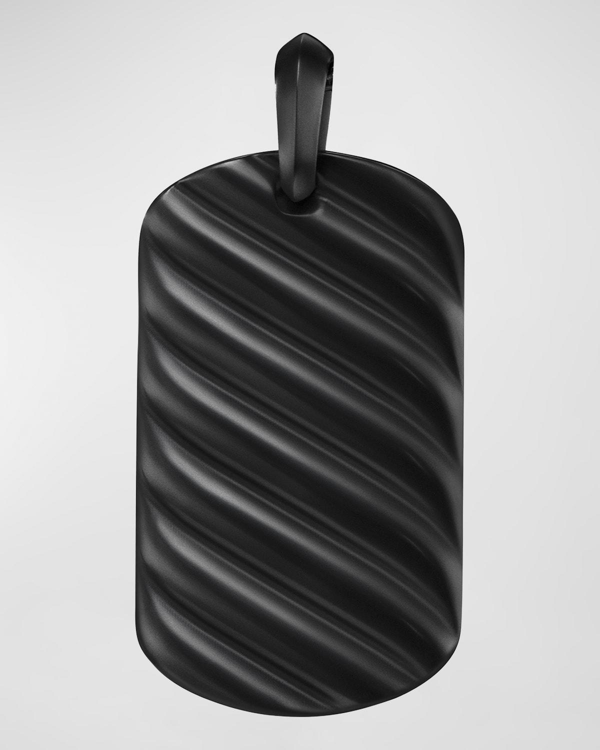 Mens Sculpted Cable Tag in Titanium, 42MM Product Image
