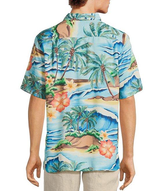 Caribbean Scenic Print Short Sleeve Woven Shirt Product Image