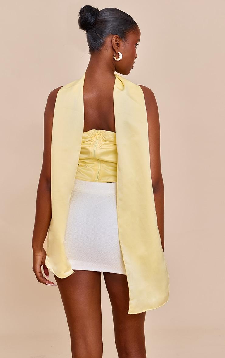 Butter Yellow Ruched Scarf Detail Corset Product Image
