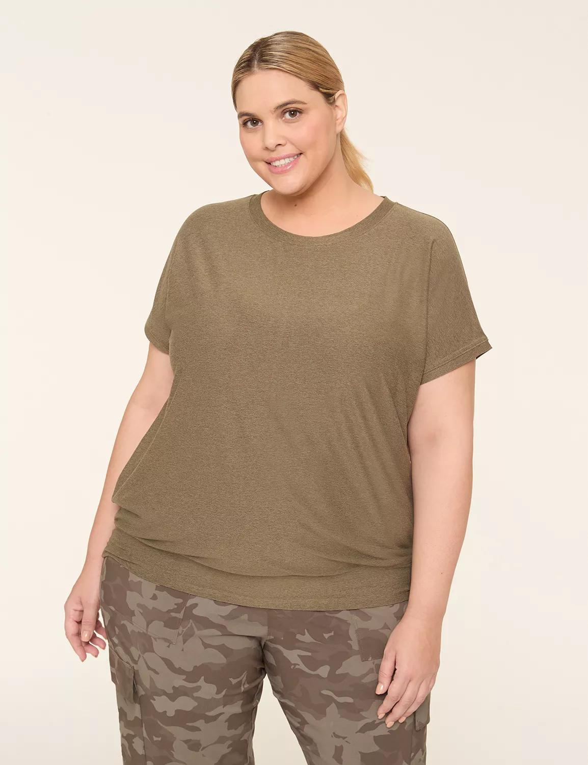 LIVI Soft Crew-Neck Banded-Bottom Tee Product Image