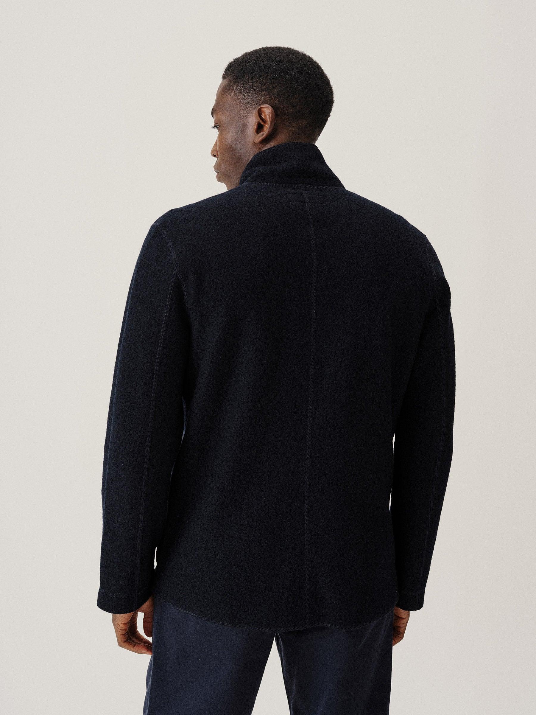 Navy Felted Chore Coat Product Image