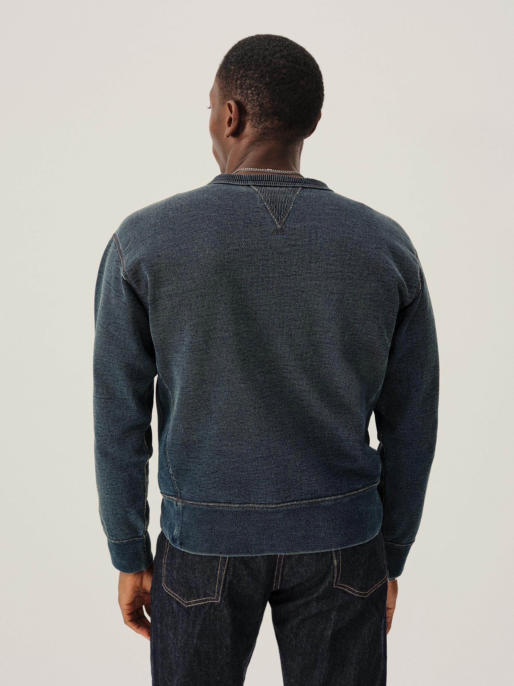 Navy Sunfade Welterweight Double V Crew Sweatshirt Product Image