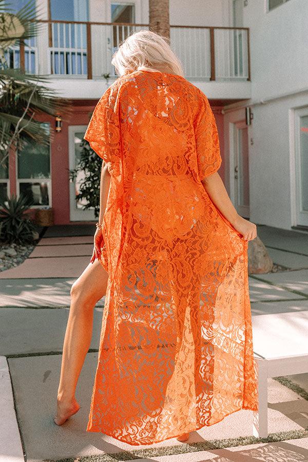 Palms Party Lace Tunic In Tangerine Product Image