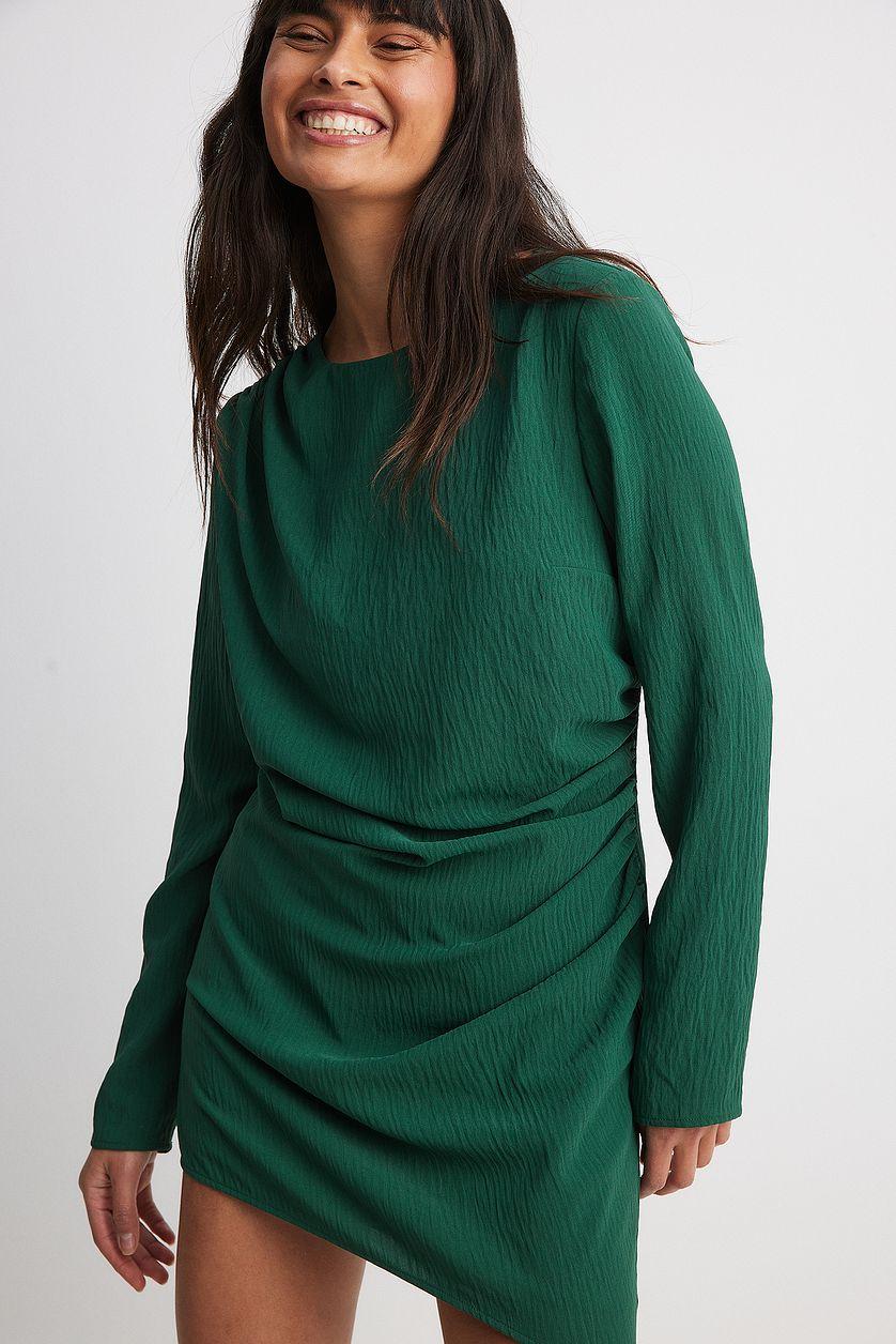 Marked Waist Gathered Mini Dress Product Image