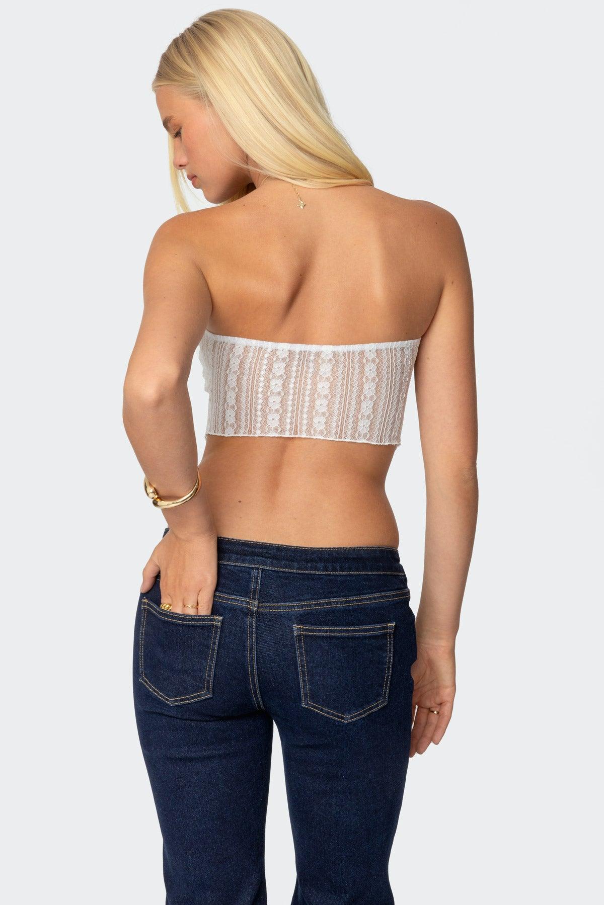 Sheer Lace Handkerchief Top Product Image