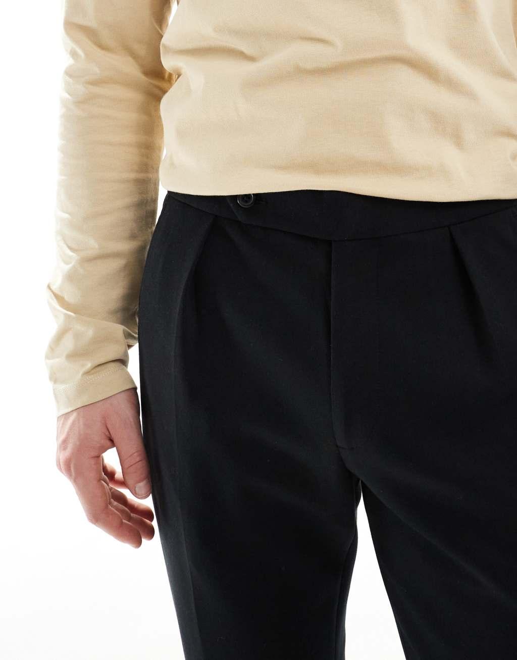 Polo Ralph Lauren double tech knit tailored pants in black Product Image